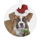 Christmas Boxer puppy