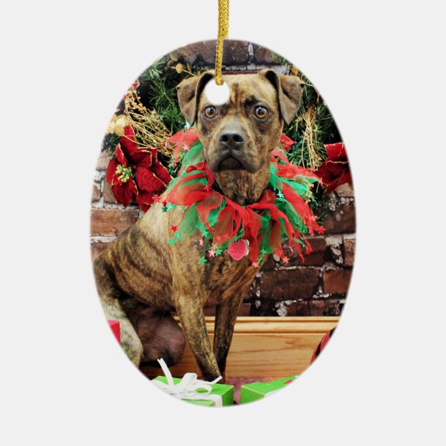 Christmas - Boxer X - Kita Ceramic Tree Decoration (Front)