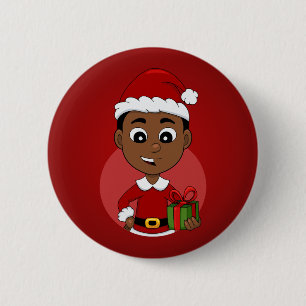 Christmas boy cartoon button