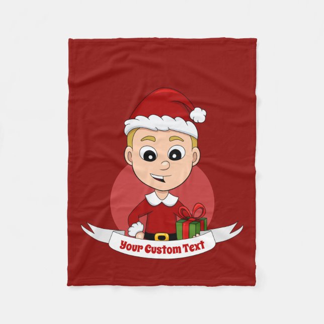 Christmas boy cartoon fleece blanket (Front)