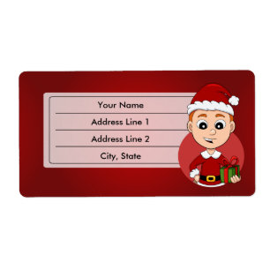 Christmas boy cartoon label