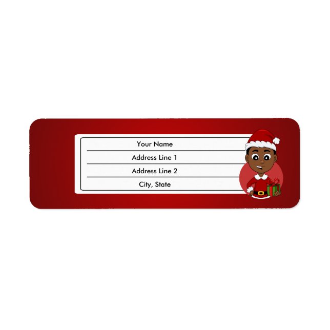 Christmas boy cartoon label (Front)