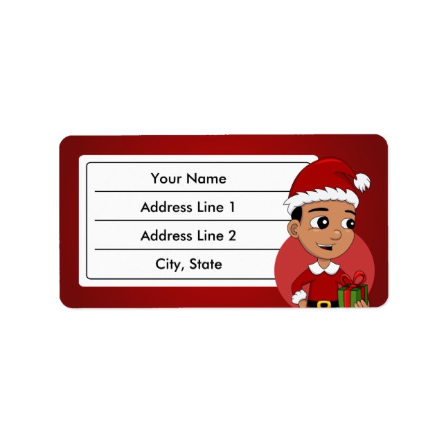 Christmas boy cartoon label (Front)