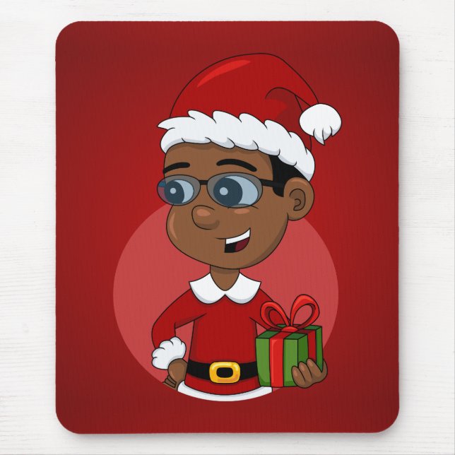 Christmas boy cartoon mouse pad (Front)