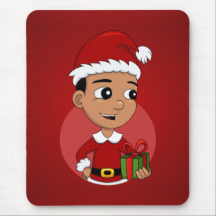 Christmas boy cartoon mouse pad