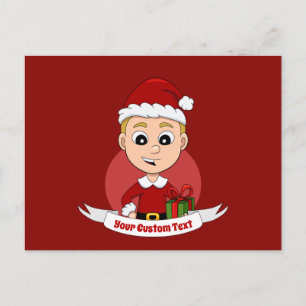 Christmas boy cartoon postcard