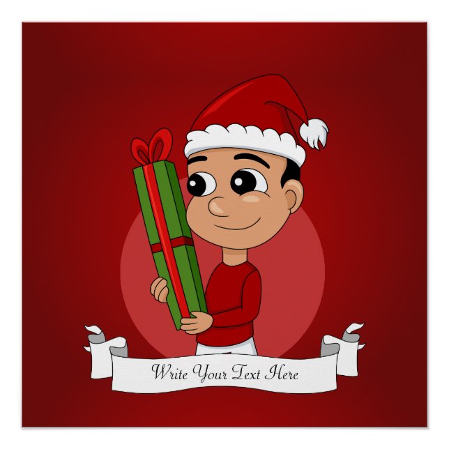 Christmas boy cartoon poster (Front)