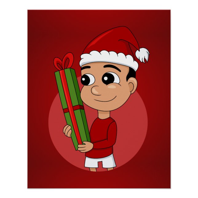 Christmas boy cartoon poster (Front)