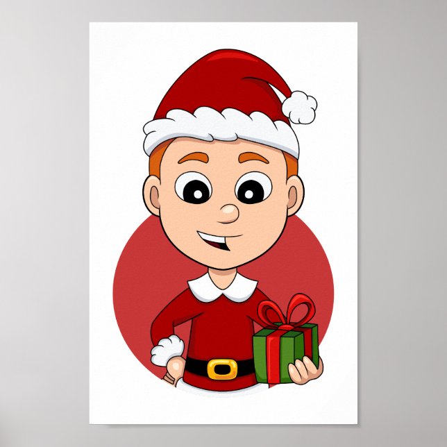 Christmas boy cartoon poster (Front)