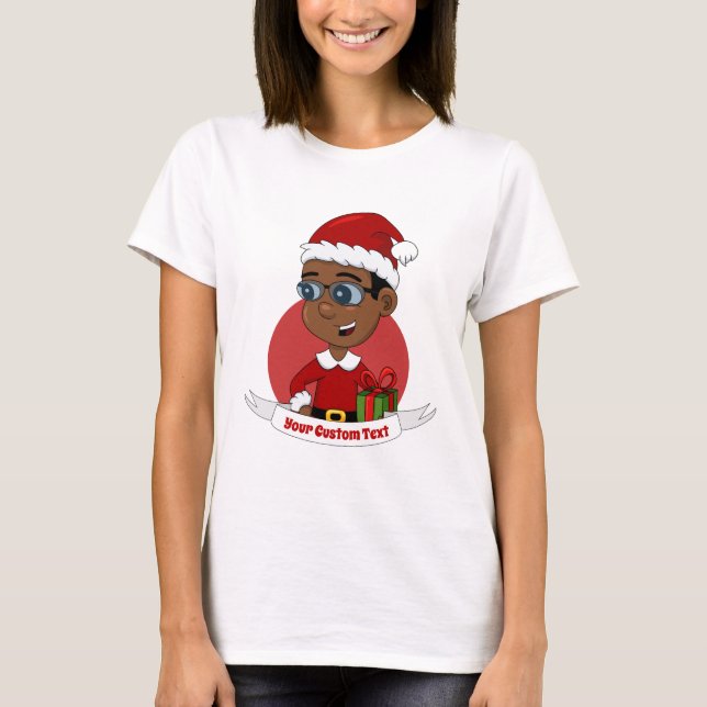 Christmas boy cartoon T-Shirt (Front)
