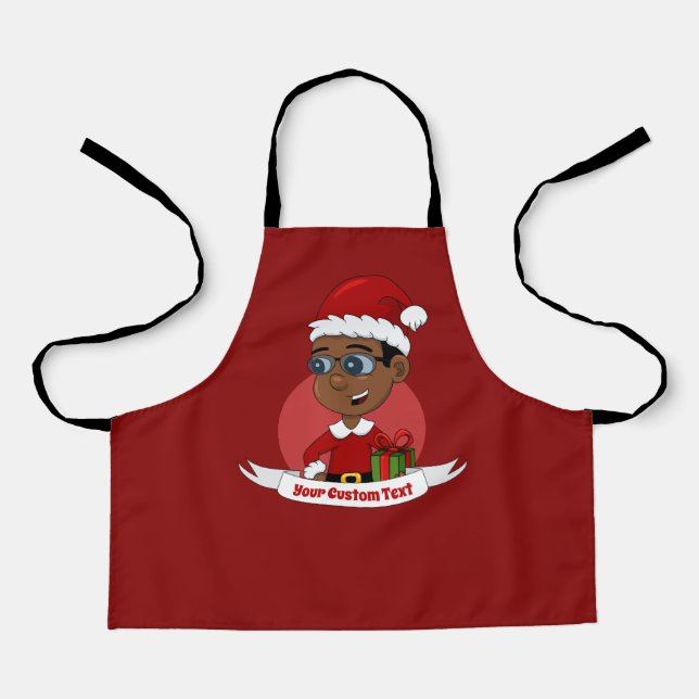 Christmas boy with a red hat and glasses apron (Front)