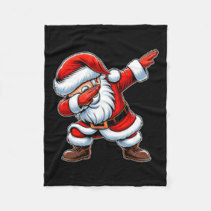 Christmas Boys Dabbing Santa Claus Girls Fun Xmas Fleece Blanket