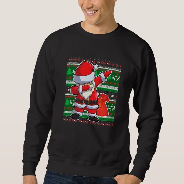 Christmas Boys Dabbing Santa Claus Girls  Xmas Dab Sweatshirt (Front)