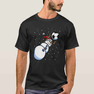 Christmas Boys Men Xmas Goalkeeper Soccer Snowman T-Shirt