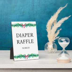 Christmas Branch Diaper Raffle Baby Shower Plaque