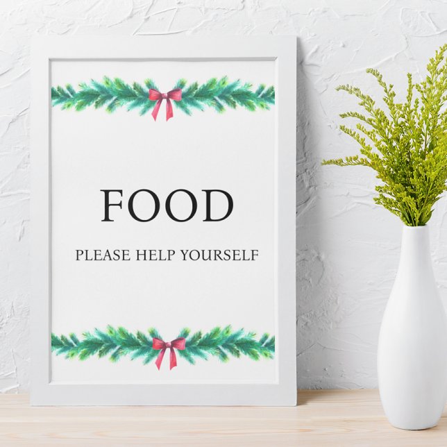 Christmas Branch Food Baby Shower  Poster (food baby shower sign
)