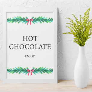 Christmas Branch Hot Chocolate Baby Shower Poster