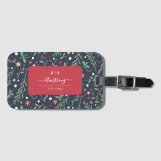 Christmas Branch & Star Pattern Luggage Tag