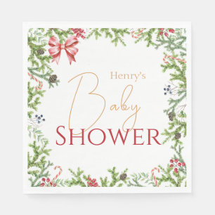 Christmas Branches Baby Shower Gender Neutral  Napkin
