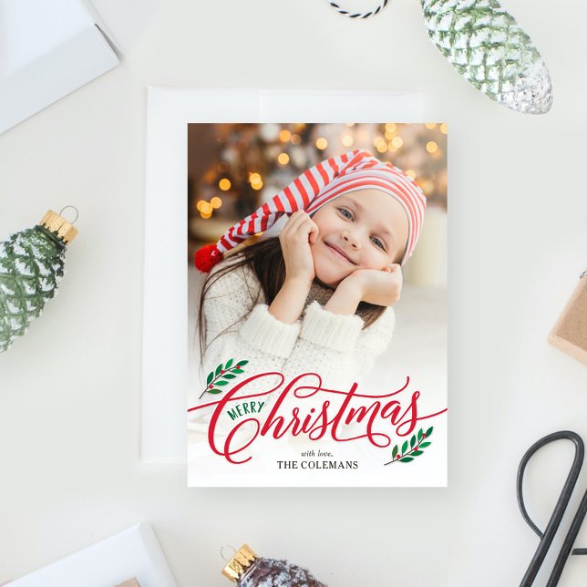 Christmas Branches Holiday Photo Card (Creator Uploaded)