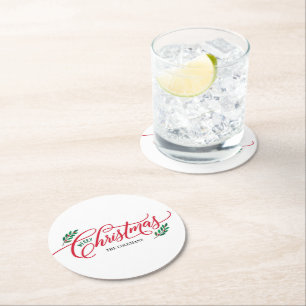 Christmas Branches Merry Christmas Party Coasters