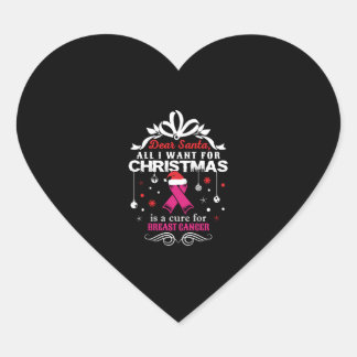 Christmas- Breast Cancer Awareness Shirt Heart Sticker