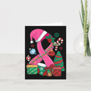 Christmas Breast Cancer Pink Ribbon Breast Cancer  Card