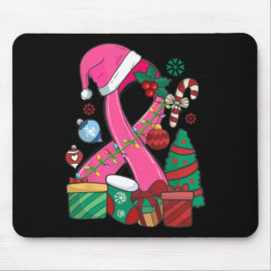 Christmas Breast Cancer Pink Ribbon Breast Cancer Mouse Pad
