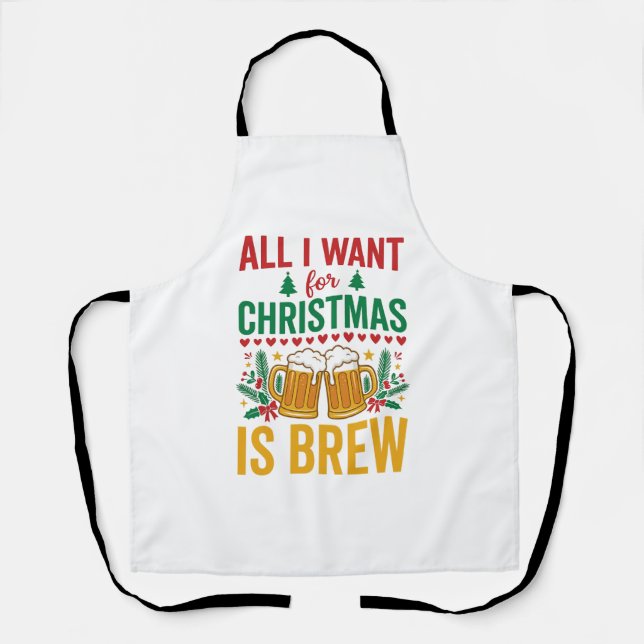 Christmas Brew Holiday Drink Design Apron (Front)