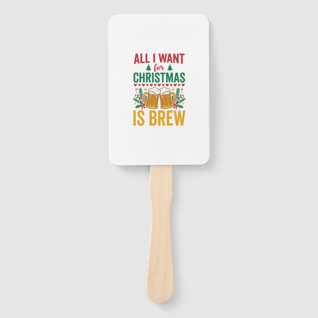 Christmas Brew Holiday Drink Design Hand Fan (Front)
