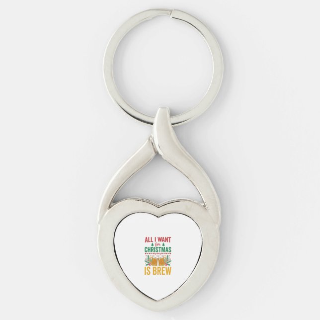 Christmas Brew Holiday Drink Design Key Ring (Front)
