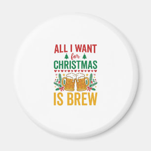 Christmas Brew Holiday Drink Design Magnet