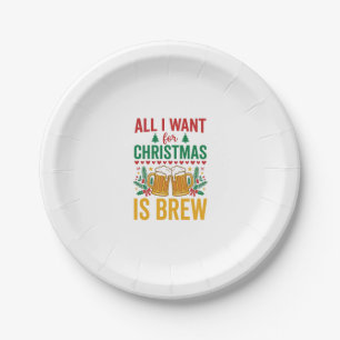 Christmas Brew Holiday Drink Design Paper Plate