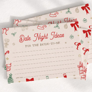 Christmas Bridal Shower Date Night Ideas Card
