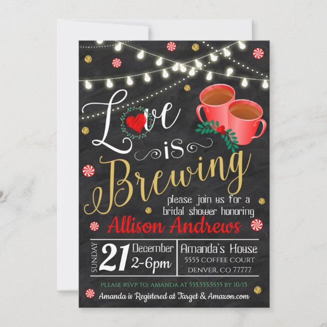 Christmas Bridal Shower Invitation (Front)