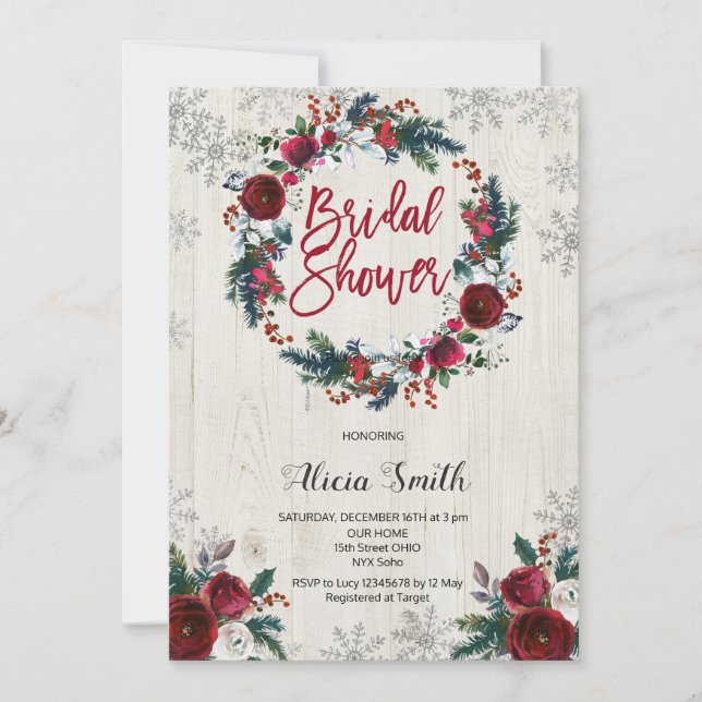 Christmas Bridal Shower Invitation (Front)