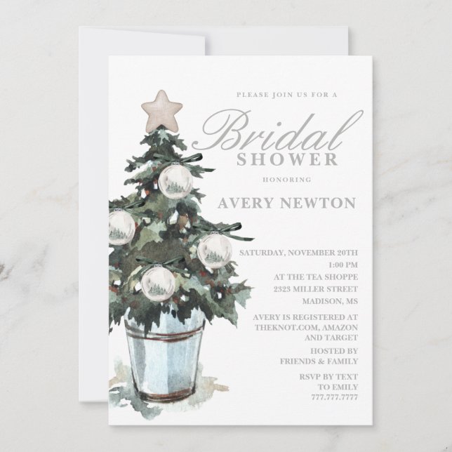 Christmas Bridal Shower Invitation (Front)