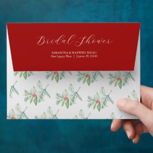 Christmas Bridal Shower Invitation Envelopes