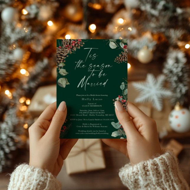 Christmas Bridal Shower Invite | Rustic Plaid (Creator Uploaded)