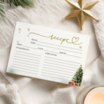 Christmas Bridal Shower Shower Recipe Cards