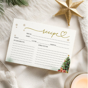 Christmas Bridal Shower Shower Recipe Cards
