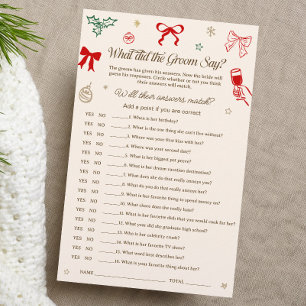 Christmas Bridal Shower What Did He Say Game