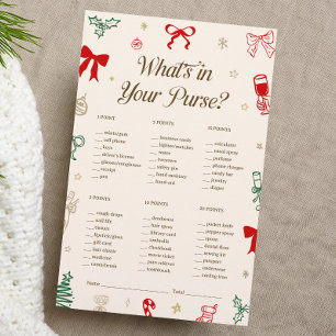 Christmas Bridal Shower What's in Your Purse Game