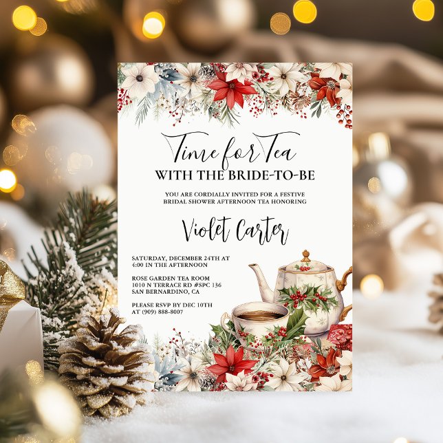 Christmas Bridal Tea Party Bridal Shower Holiday Invitation (Creator Uploaded)