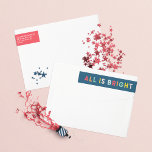 Christmas bright fun colourful modern red wrap around label<br><div class="desc">Christmas all is bright fun colourful typography modern holiday red and navy blue coordinating address label</div>