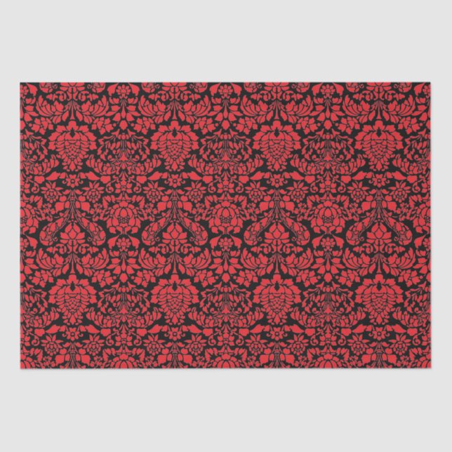 Christmas Brocade Dark Red Tissue Paper (Front)