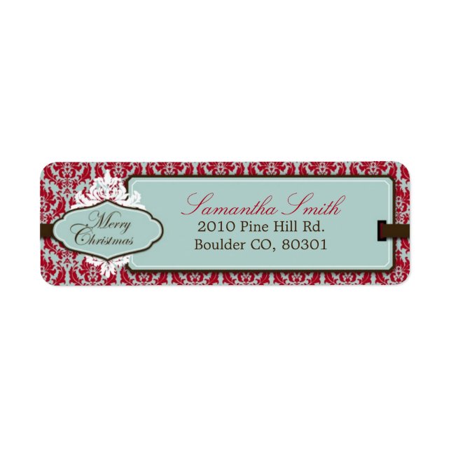 Christmas Brocade Return Label (Front)
