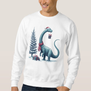 Christmas Brontosaurus dinosaur Sweatshirt