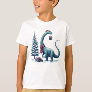 Christmas Brontosaurus dinosaur T-Shirt