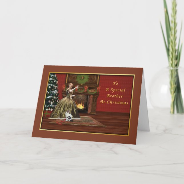 Christmas, Brother, Old Fashioned Holiday Card (Front)